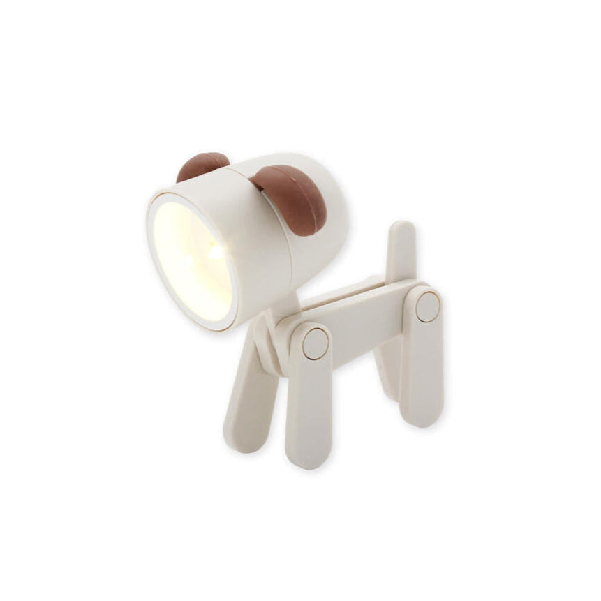 Mini Dog bordlampe - hvid/brun